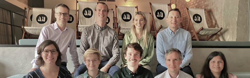 Image top left to right: James Cadman (AS), Tom Dunn (TfL), Anna Fish (TfL), Ian Heptonstall (AS), Maud Vastbinder (SKAO), Sarah Chatfield (AS), George Thurley (SKAO), David Stokes (DBT), Vaishali Baid (AS)