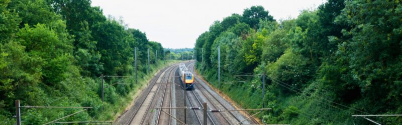 train on railway tracks