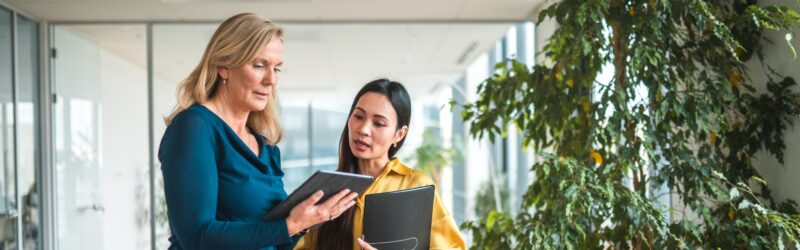 female director with employee