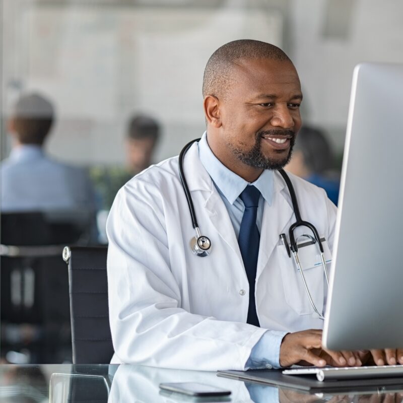 doctor using computer